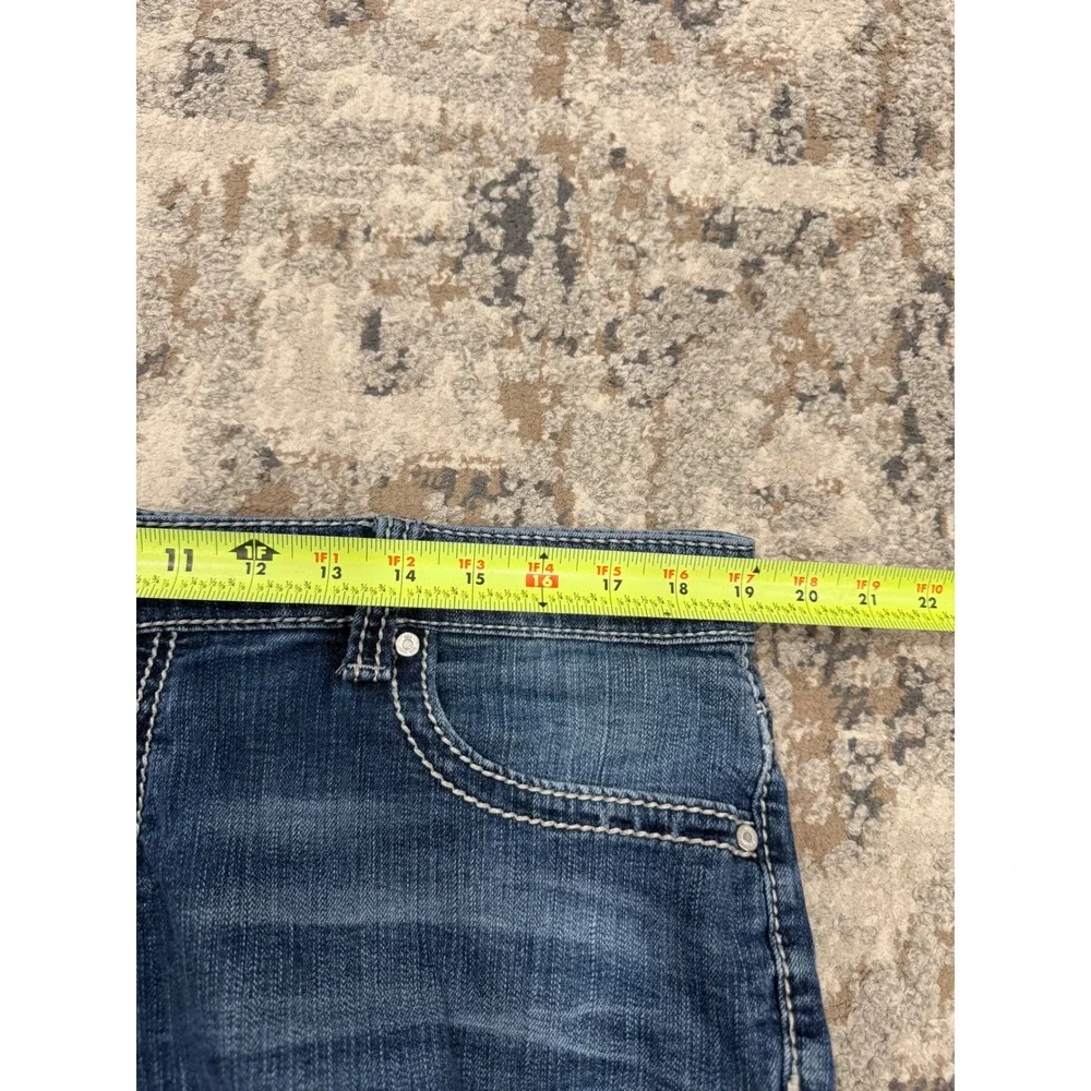 BKE Payton Bootcut Jeans Mens 34R Blue Mid Wash Flap Pocket Denim